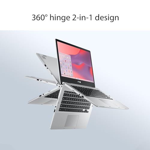 ASUS Chromebook Flip CX1 Convertible Laptop, 14" FHD NanoEdge 360-degree Touchscreen, Intel Celeron N4500 Processor, 128GB eMMC Storage, 8GB RAM