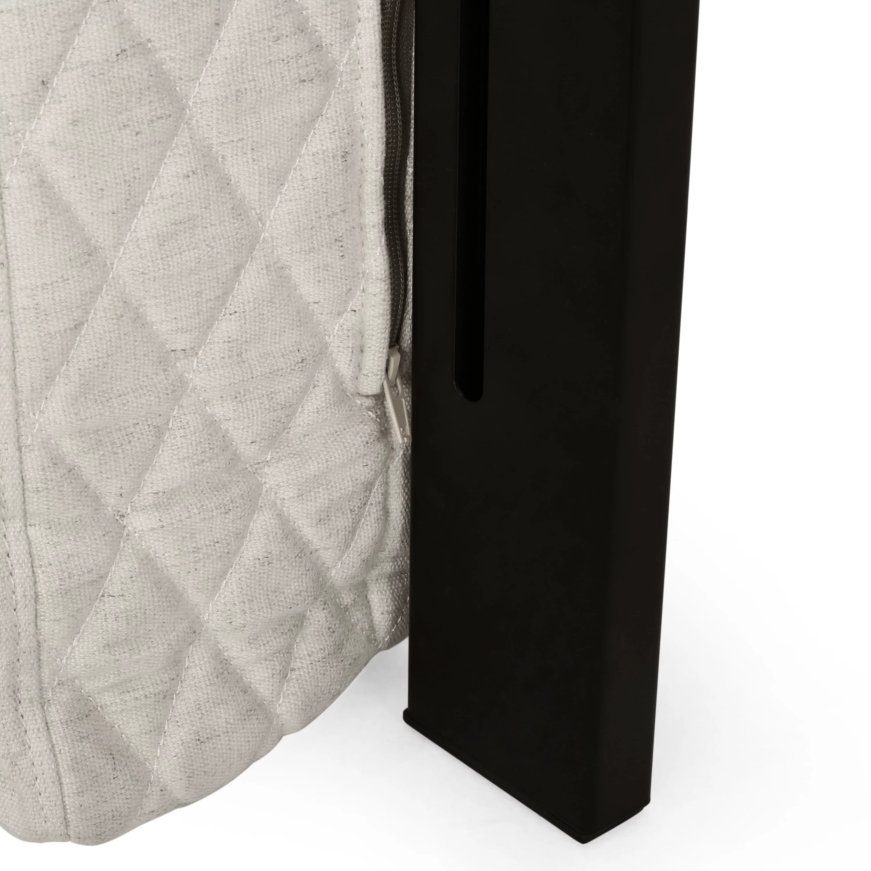 Noble House Ashley Full/Queen Wingback Tufted Beige Fabric Headboard