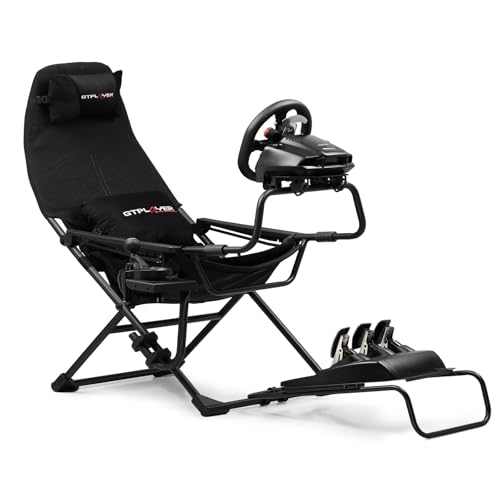 GTPLAYER Sim Racing Cockpit Foldable & Adjustable for High Performance Sim Racing Compact & Flexible Supports All Steering Wheels & Pedals for PC