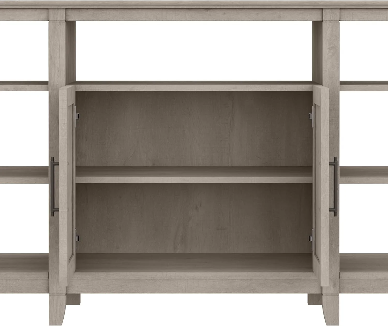 Key West Tall Stand for 65 Inch TV, Farmhouse Entertainment Center with Storage, Washed Gray