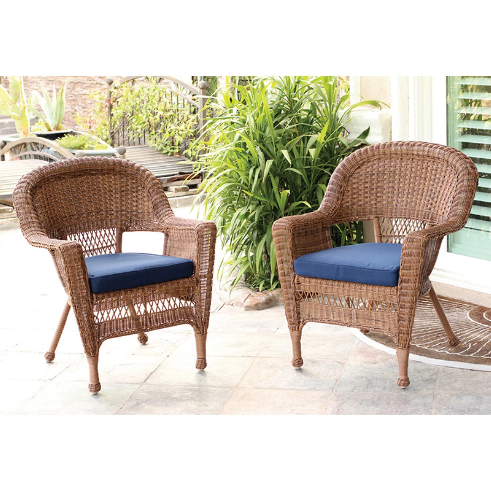 Black Wicker Chair with Black Cushion