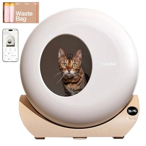 Self Cleaning Litter Box with APP - Automatic Cat Litter Box for All Your Cats, Odor Control, Spacious Interior and Large Wastes Bin Capacity