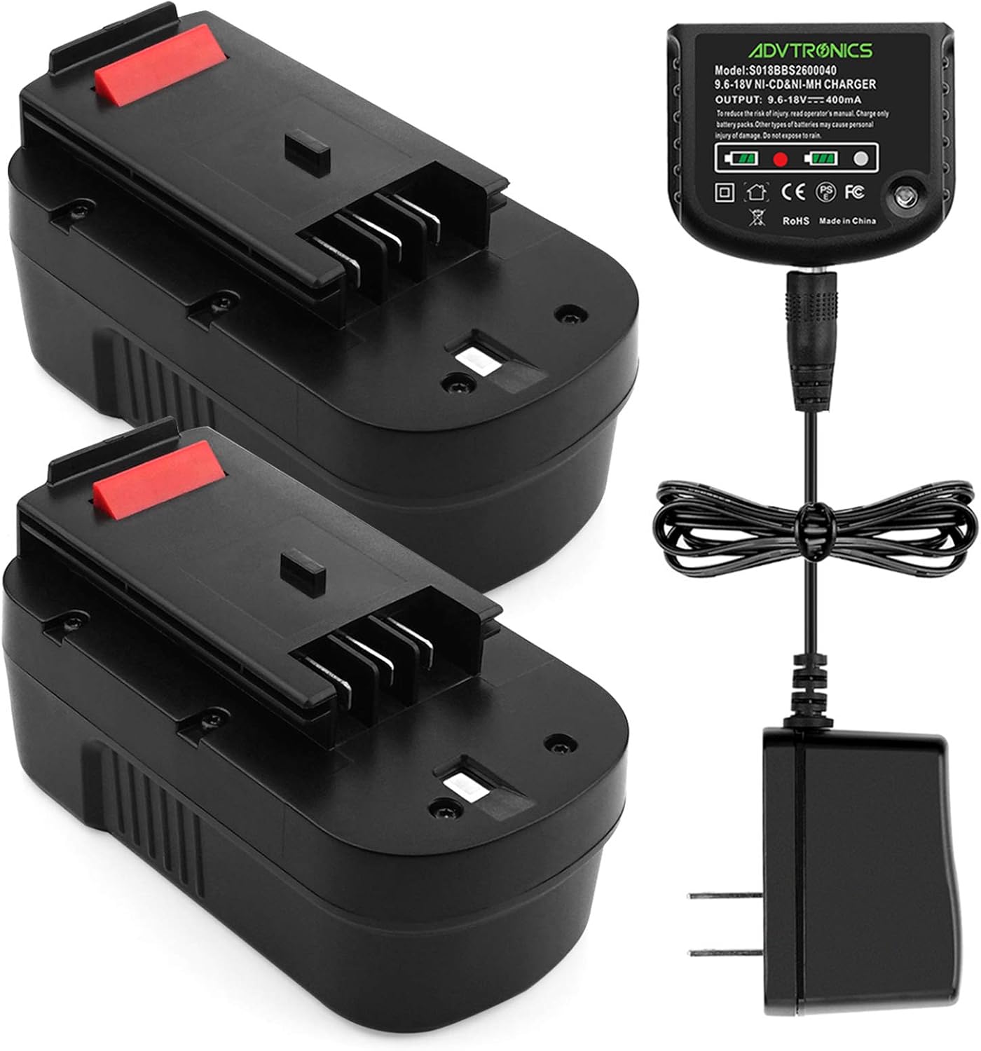 ADVTRONICS 2Pack 3.5Ah Ni-MH Battery Replacement for Black and Decker 18V Battery Firestorm 18v Battery HPB18 HPB18-OPE 244760-00 A1718 FS18FL FSB18