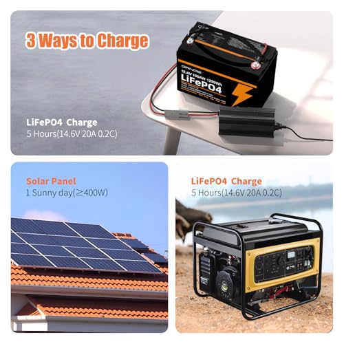 12V 100Ah LiFePO4 Battery Group 31 With Built-in 100A BMS, 15000 Deep Cycles Rechargeable Lithium Battery Prefect for Solar System, Rvs, Marine, Vans