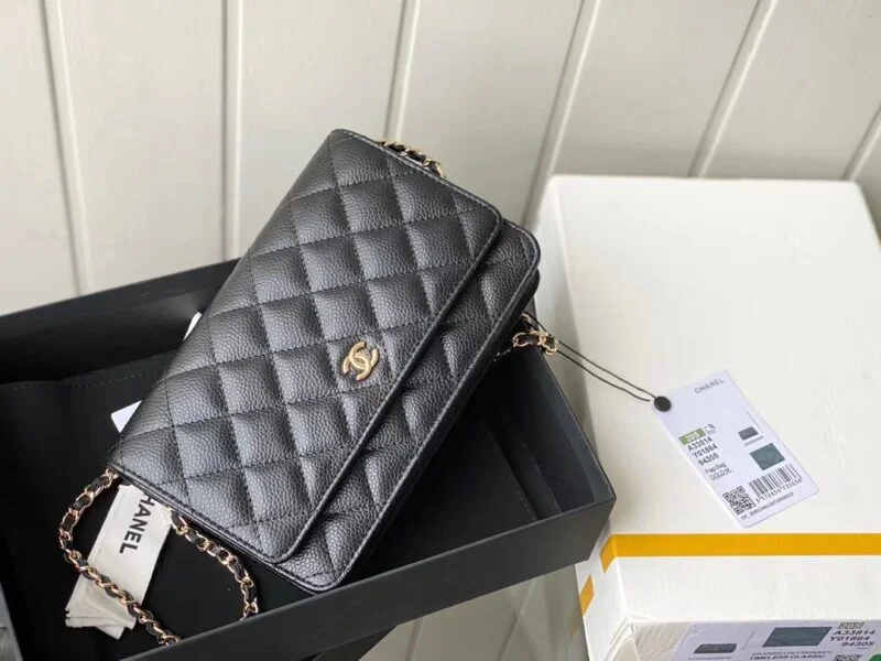 Chanel Caviar Quilted Wallet On Chain W-A33814