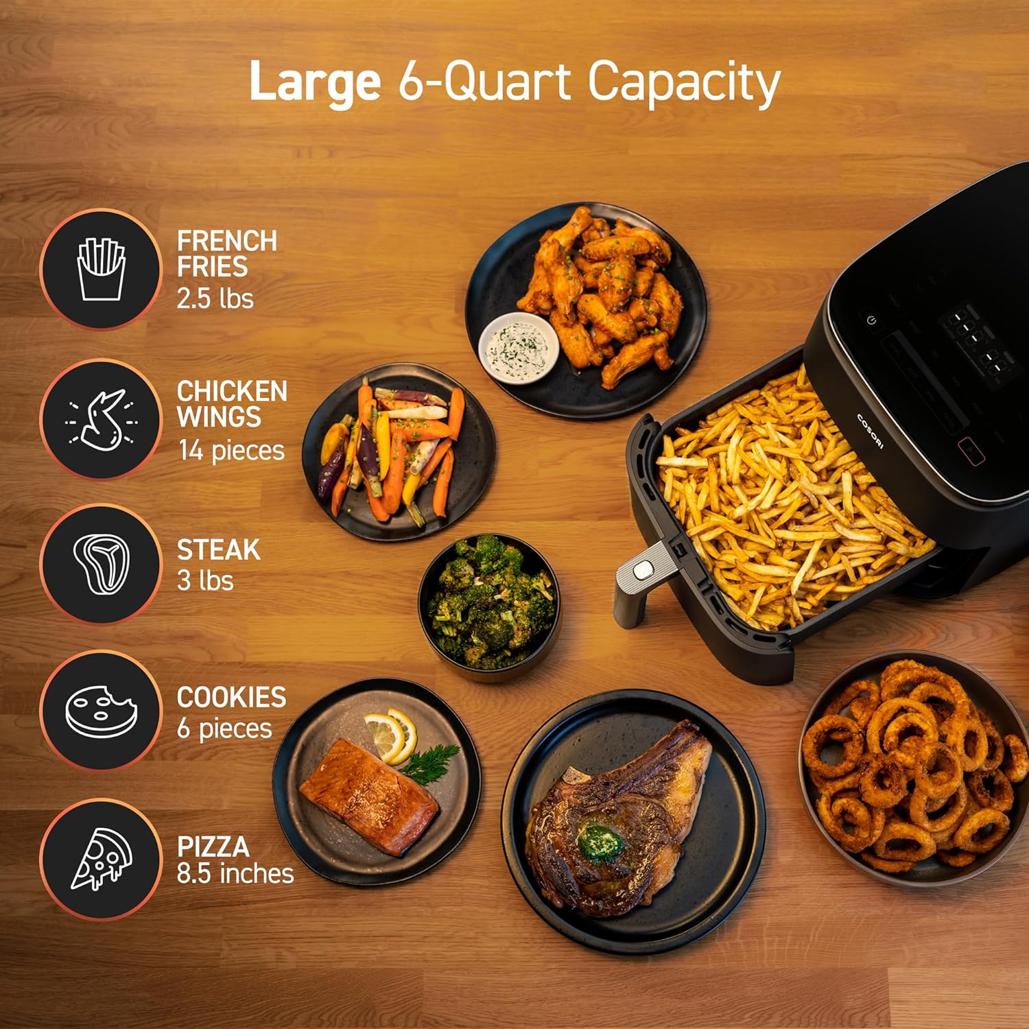 COSORI Electric Pressure Cooker 6 Quart, 9-in-1 Instant Multi Cooker & Air Fryer TurboBlaze 6.0-Quart Compact Airfryer that Roast, Bake, Proof