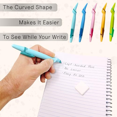 Lefty’s Left Handed Erasable Pen No Smear - Smudge Free Soft Grip - Effortless Writing Comfort - Quick-Dry Pens for Back to School