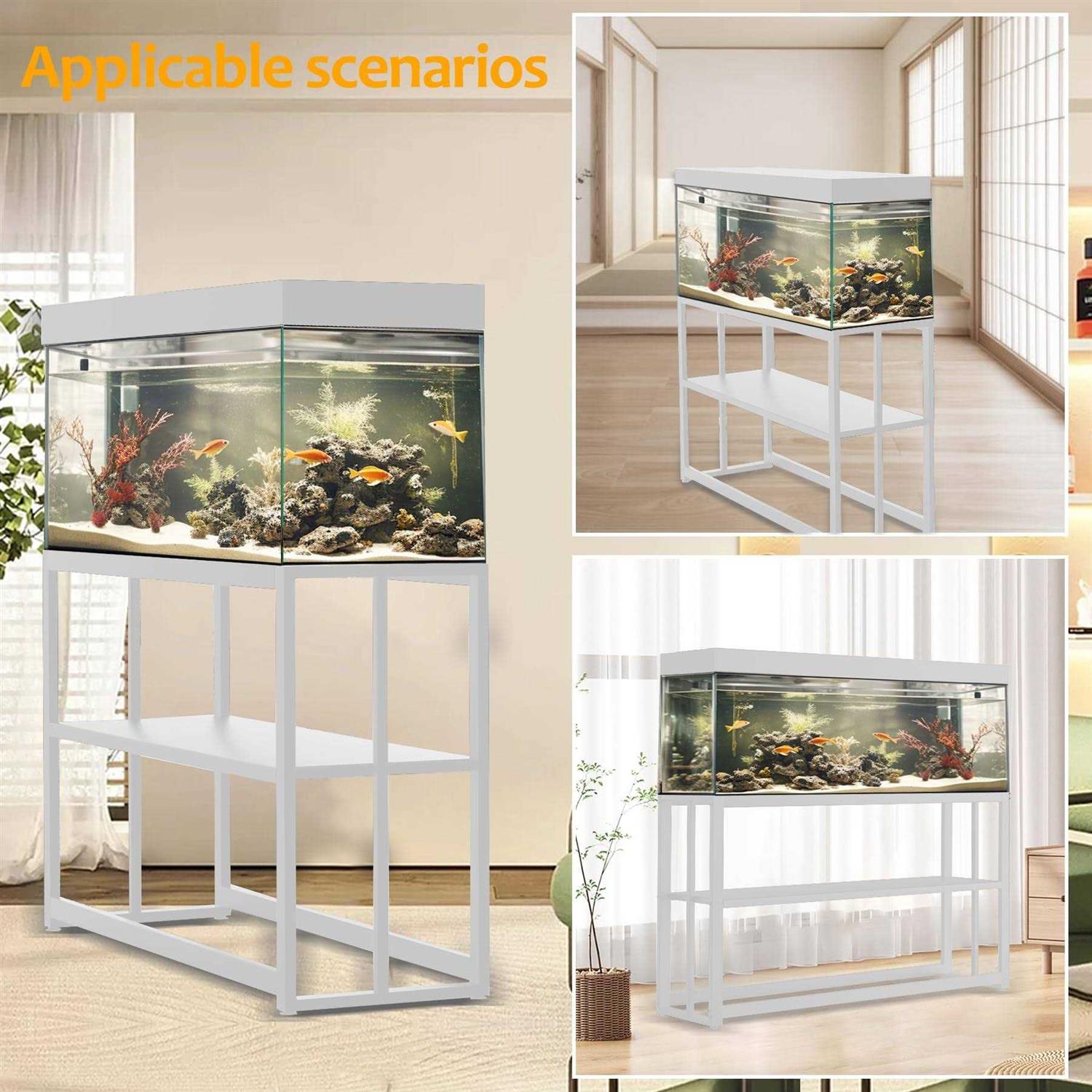 Akenow 55-75 Gallon Fish Tank Stand with Storage Shelf, 48.5 x14.9 x 29.2 Inch Aquarium Stand, Turtle Tank, Reptile Terrariums and Breeder Tank