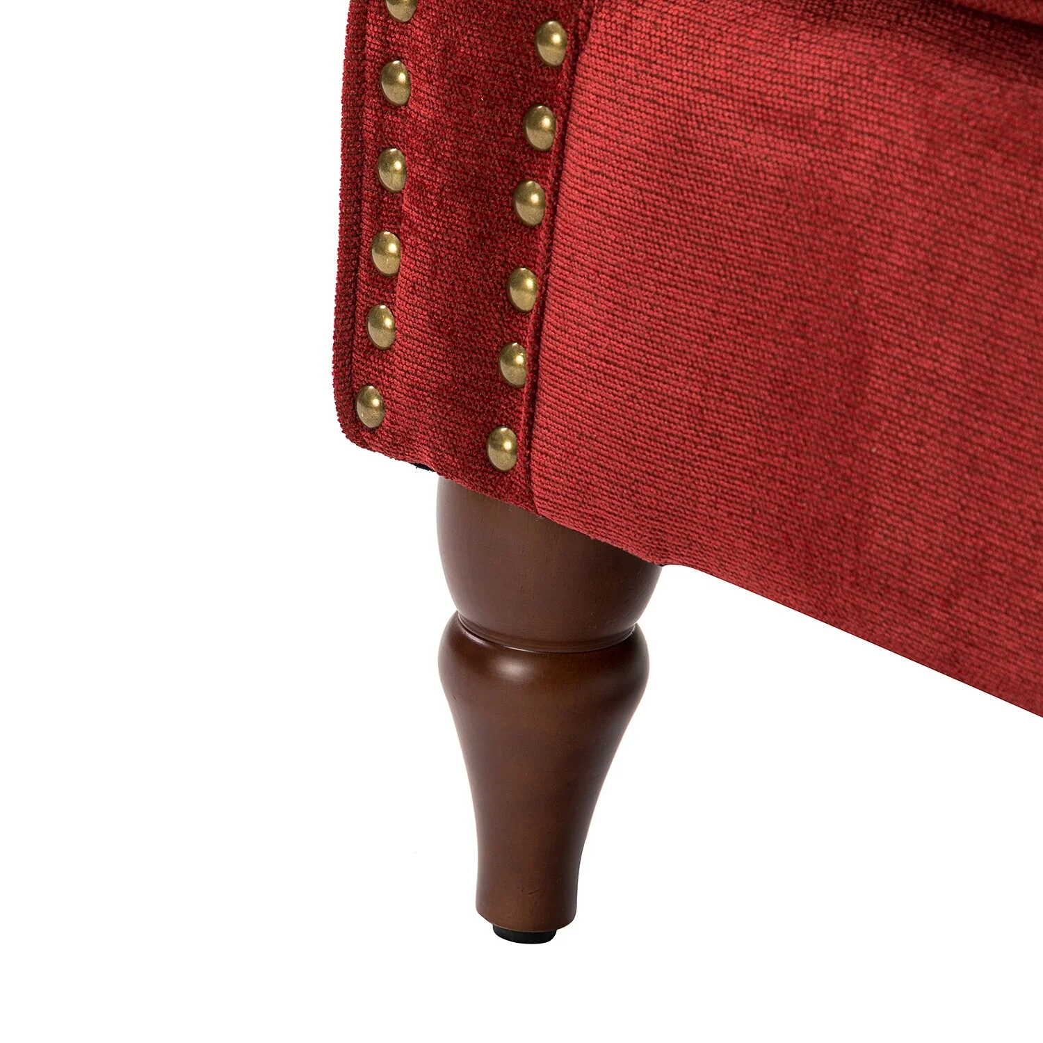 HULALA HOME Indiges Comfy Upholstered Accent Armchair with Tufted Back Set of 2 for Bedroom Reading Office RED
