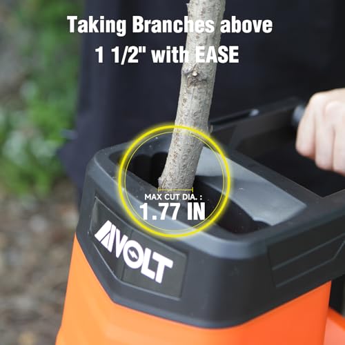 AIVOLT Wood Chipper Shredder 1800w Electric Leaf Mulcher Shredder with Collection Bag 1.8-inch Cutting Diameter 15-Amp for Mulching