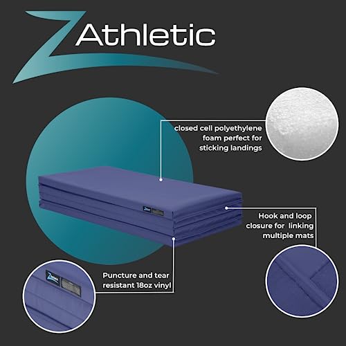 Z Athletic Folding Mat for Gymnastics and Tumbling, 4 Ft x 8 Ft x 2 In