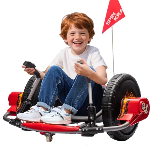 Electric Drift Kart with 16" Large Tyres, 360° Swivel Capability, Dual Lever Steering, 12V Ride On Toys for Boys and Girls from 3 Years Old