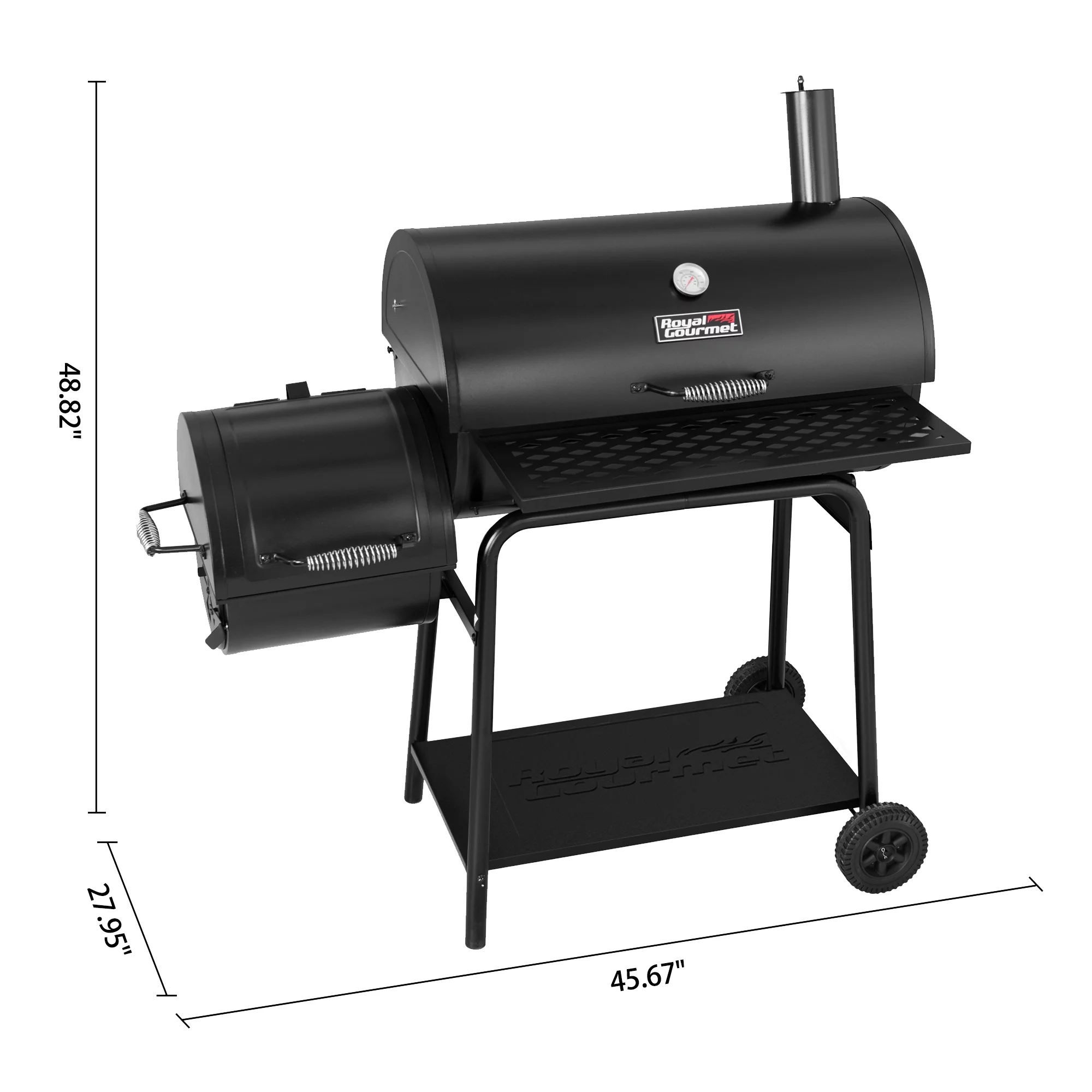 Royal Gourmet 30" CC1830F Charcoal Grill with Offset Smoker and Gloves