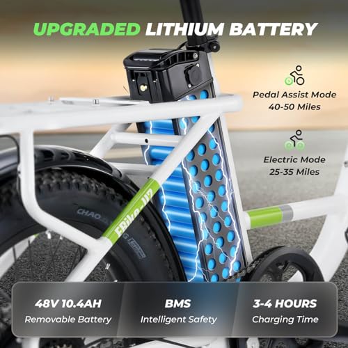 isinwheel U1 Electric Bike, 500W Motor, 20 mph, Folding Ebike, 14"/16"/20" Adults Electric Bicycles, 280.8Wh Battery, 25 Miles PAS Range, Black