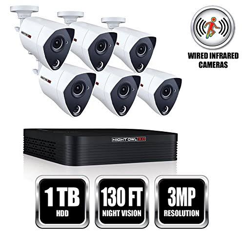 Night Owl 8 Channel 3MP Extreme HD Video Security DVR with 1 TB HDD and 6 x 3MP Wired Infrared Cameras