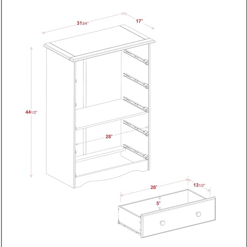 Palace Imports 100% Solid Wood 5-Drawer Chest with Metal or Wooden Knobs Honey Pine Stained Light Wood