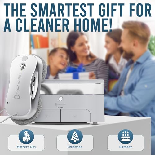 SqueeGBot Window Cleaning Robot Ideal for Panoramic Windows, Tiles, Mirrors, Robot Windows Cleaner with Intelligent AI 5.0 Navigation