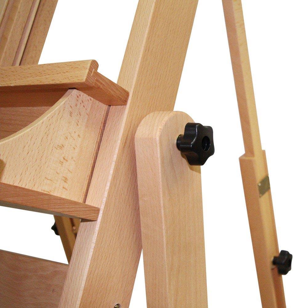 Mont Marte Tilting Studio Wooden Floor Easel. Height Adjustable Extra Large H-Frame Featuring A Large Tilt Range. Castor Wheels