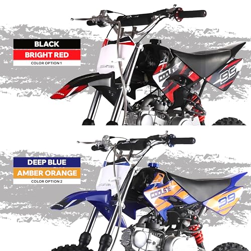 Coolster 125cc Dirt Bike for Kids & Adults - Gas Powered Manual Transmission Off-Road Pit Bike with Kick Start System, QG-214-2