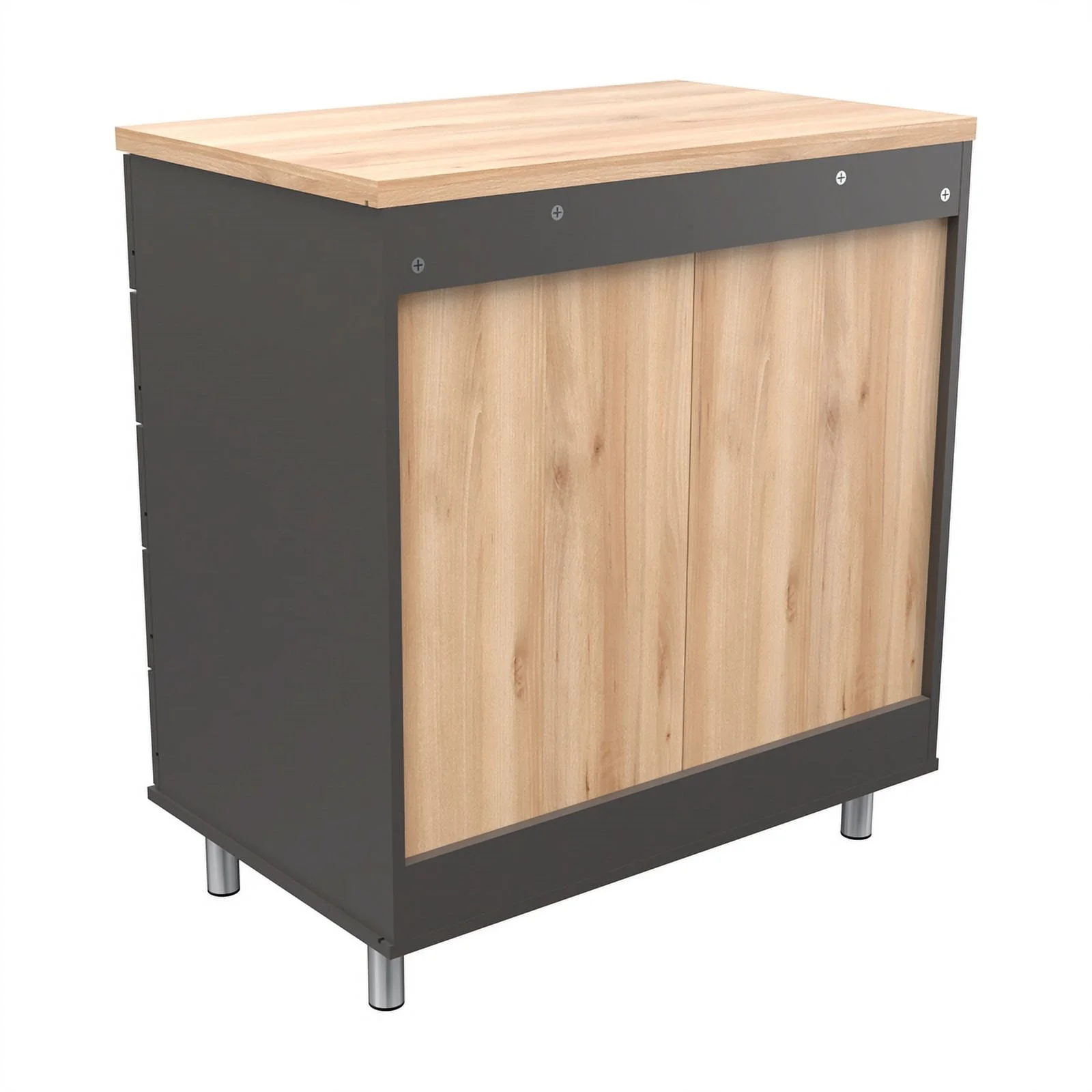 Pemberly Row 5-Drawer Garage Storage Cabinet in Dark Gray/Maple