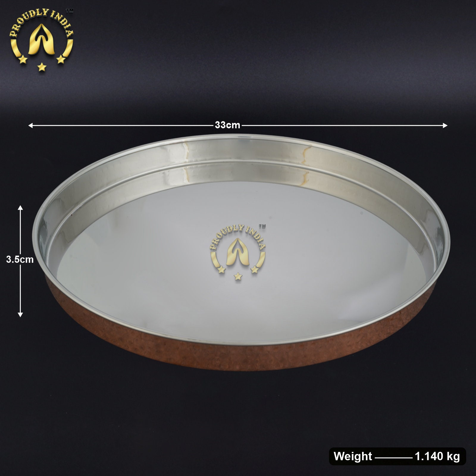 ProudlyIndia Copper Thali Set, Dinner Set, Royal Thali Dinning,Copper Plate Set,Thamba Dinnerware, Luxury Dining Set, Luxury Dinnerware