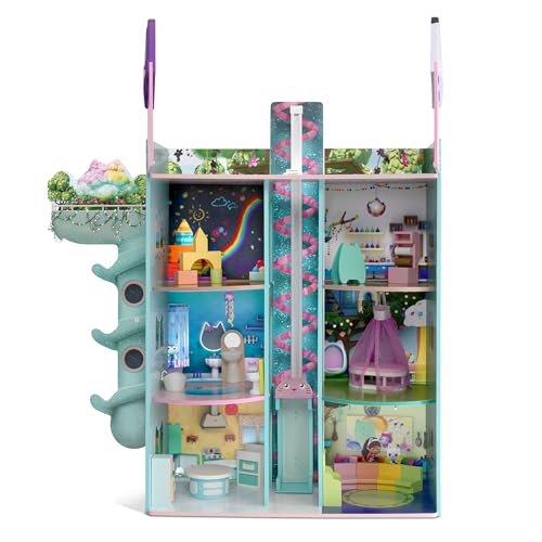 Gabby’s Dollhouse Purrfect Playhouse by Delta Children – Features Sounds & Light Up Ears - Includes 20 Accessories - Fits 8-inch Dolls