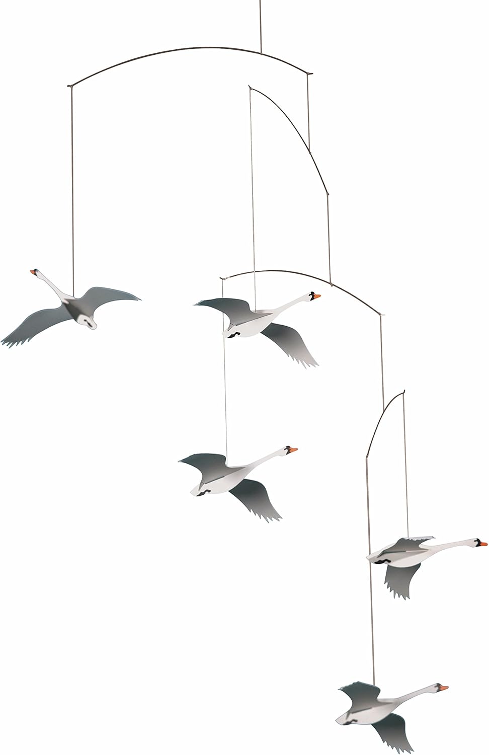 Scandinavian Swan Hanging Mobile - 22 Inches - Handmade in Denmark
