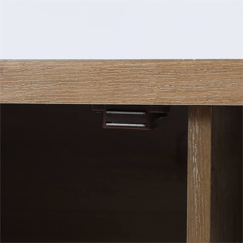 LuxenHome Wood Farmhouse Buffet Storage Cabinet