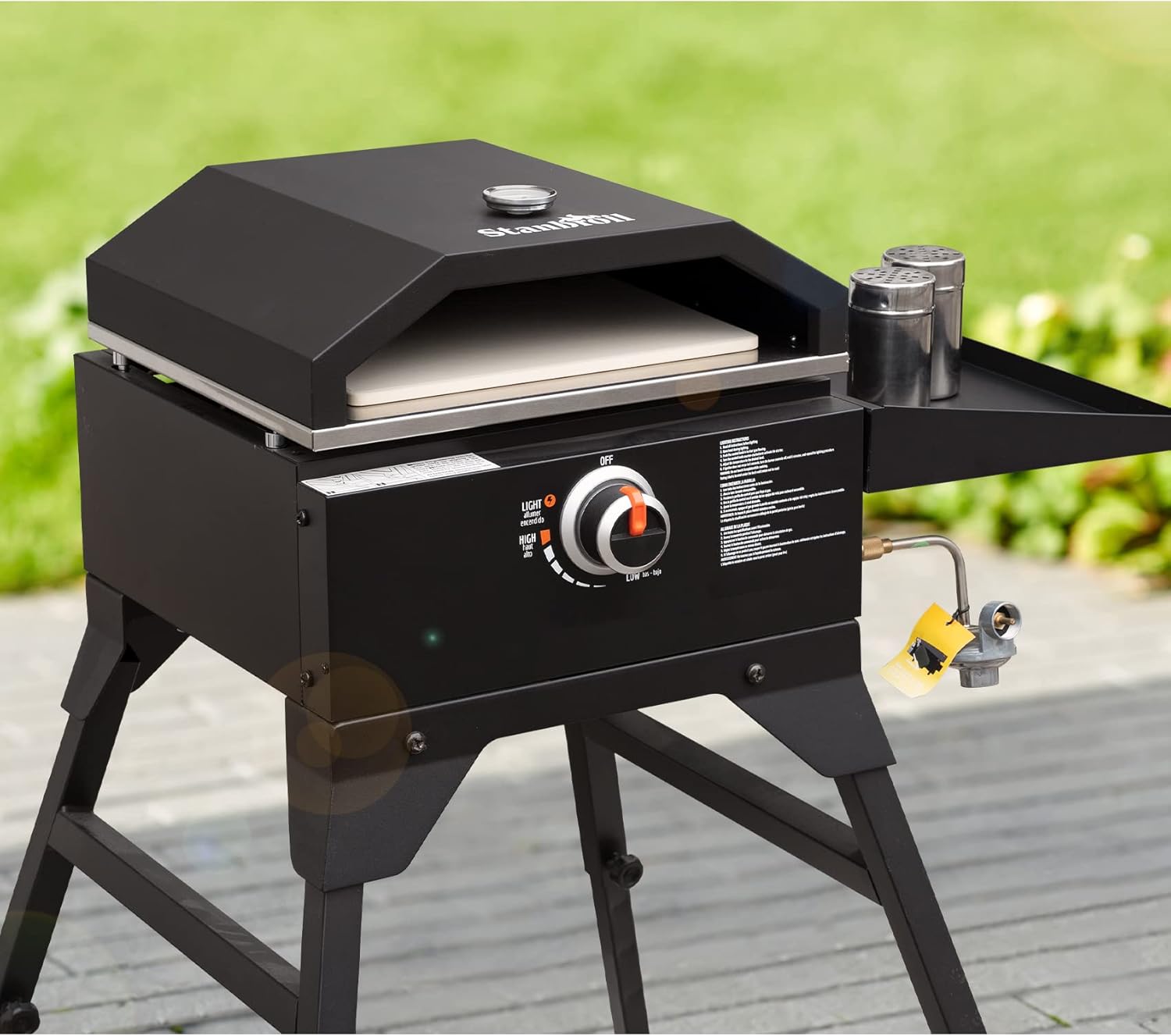 Stanbroil Outdoor Pizza Oven for Blackstone 17" or 22" Tabletop Griddles, Portable Pizza Maker with 13" Pizza Stone and Temperature Gauge