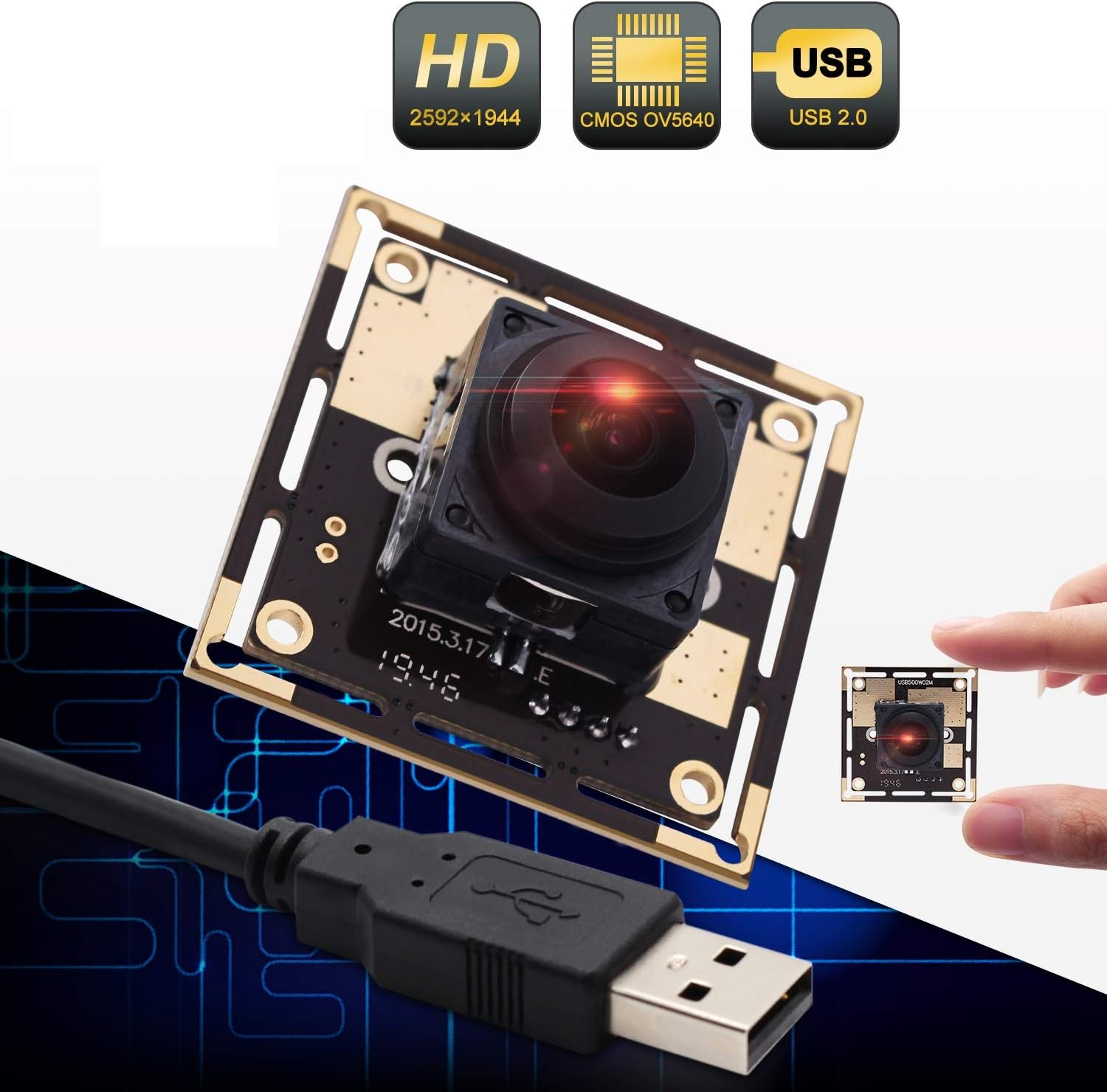 Autofocus 5 Megapixel USB Camera Module with 170 Degree Fisheye Lens HD 2592X1944 USB Webcamera with CMOS OV5640 Sensor USB with Camera