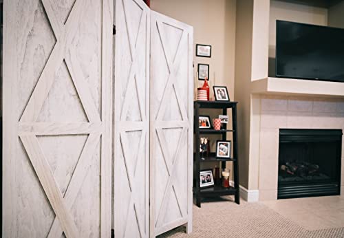 Premium Home Room Divider and Folding Privacy Screens for Partition, Wall dividers, Room Separator, Temporary Wall, Rustic Barnwood (Barnwood X)