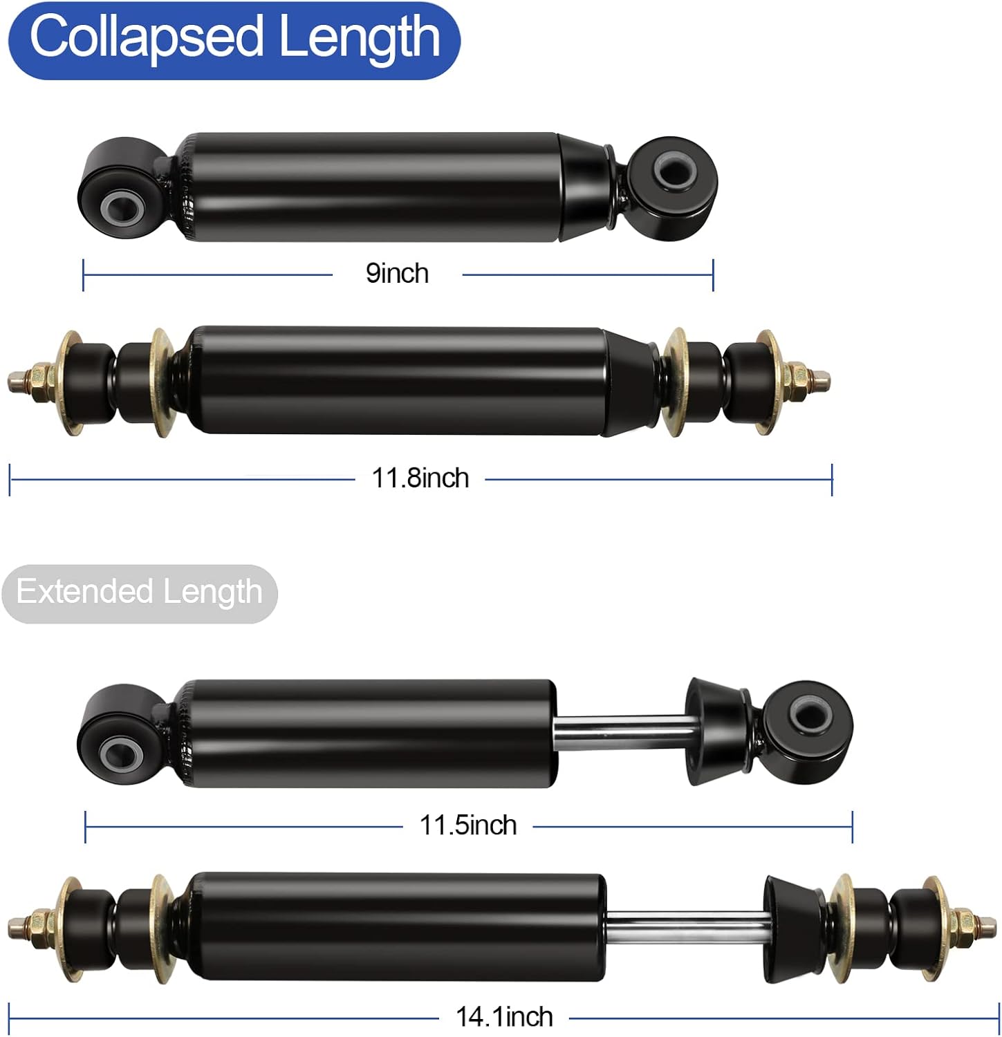 Gaoerfu-CP Club Car DS Shocks Front and Rear Shock Absorbers for Club Car DS G&E 1988-up,Precedent G&E 2004-up,for 88-08 Electric and 97-08 Gas Model
