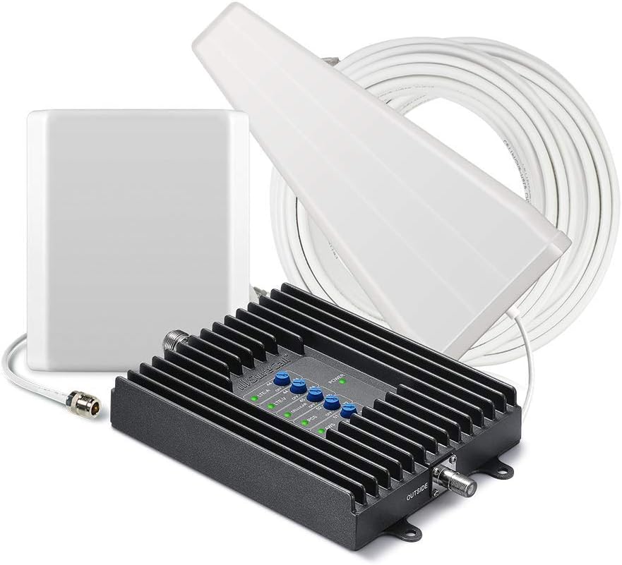 SureCall Fusion4Home Cell Phone Signal Booster up to 5000 sq ft, Boosts 5G/4G LTE, Yagi Panel Antennas, Home & Office Multi-User All Carrier