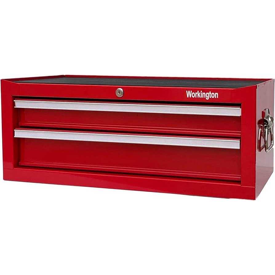 Workington Industrial 2 Drawers Portable Metal Intermediate Box 26 Middle Tool Chest Cabinet with Ball Bearing Drawer Slides