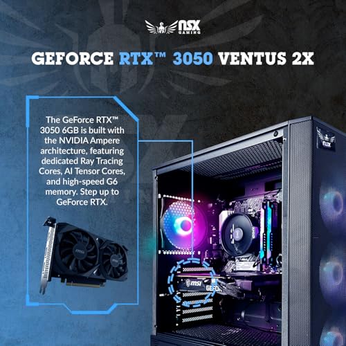Tomcat Desktop Pc Ryzen 5 5500, RTX 3050 6GB, (2 * 8GB) 16 Gb RAM 3600 RGB, SSD 480GB M.2 NVME, W11, WiFi Ready, Mouse and Keyboard
