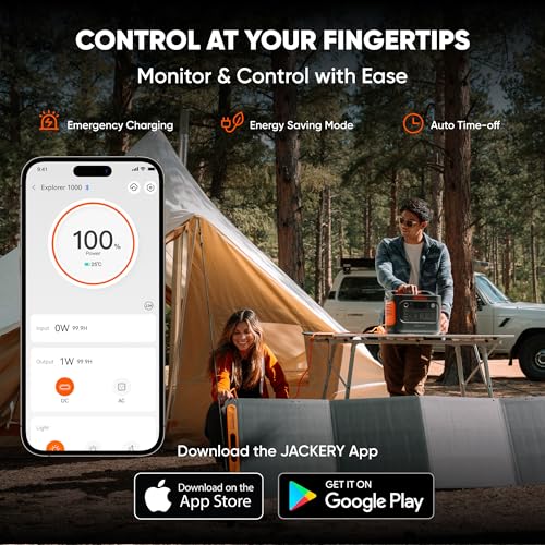 Jackery Explorer 1000 v2 Portable Power Station,1070Wh LiFePO4 Battery,1500W AC/100W USB-C Output, 1 Hr Fast Charge, Solar Generator for Camping
