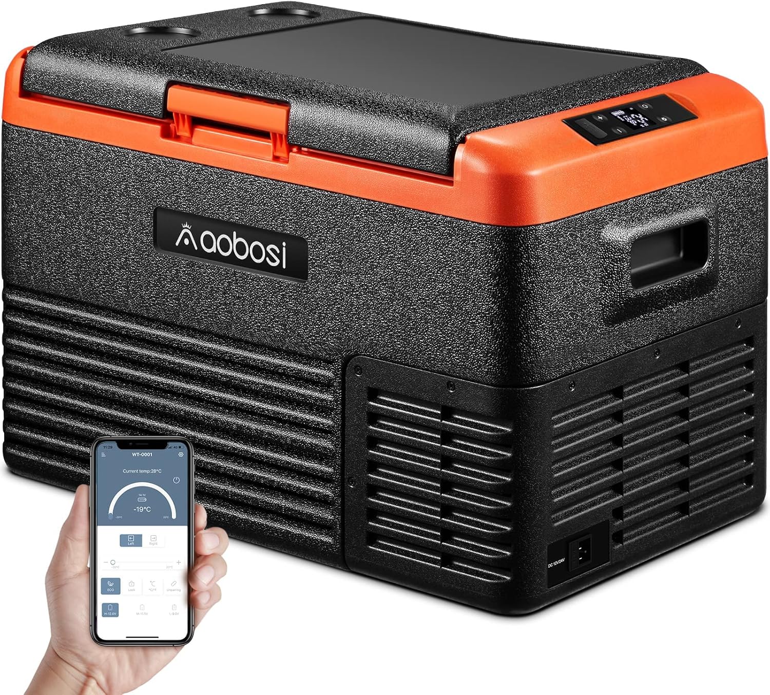 AAOBOSI 12 Volt Car Refrigerator 32 Quart (30L) RV Portable Refrigerator Freezer Single Zone APP Control Car Fridge -4℉-68℉ Electric Compressor