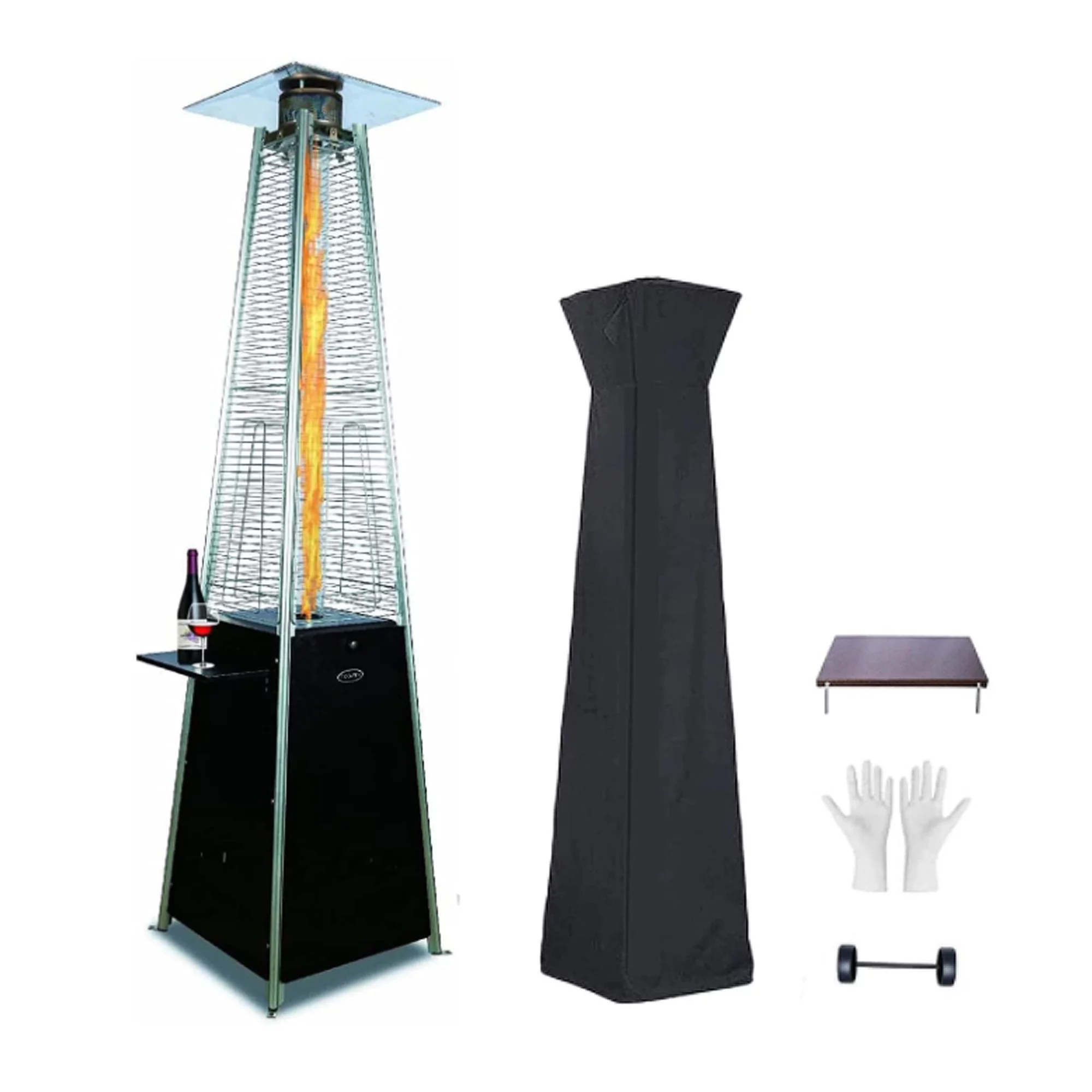 Pyramid Patio Propane Heater, Outdoor Propane Heater with Detachable Table, 48,000 Btu Patio Heater Gift Waterproof Cover