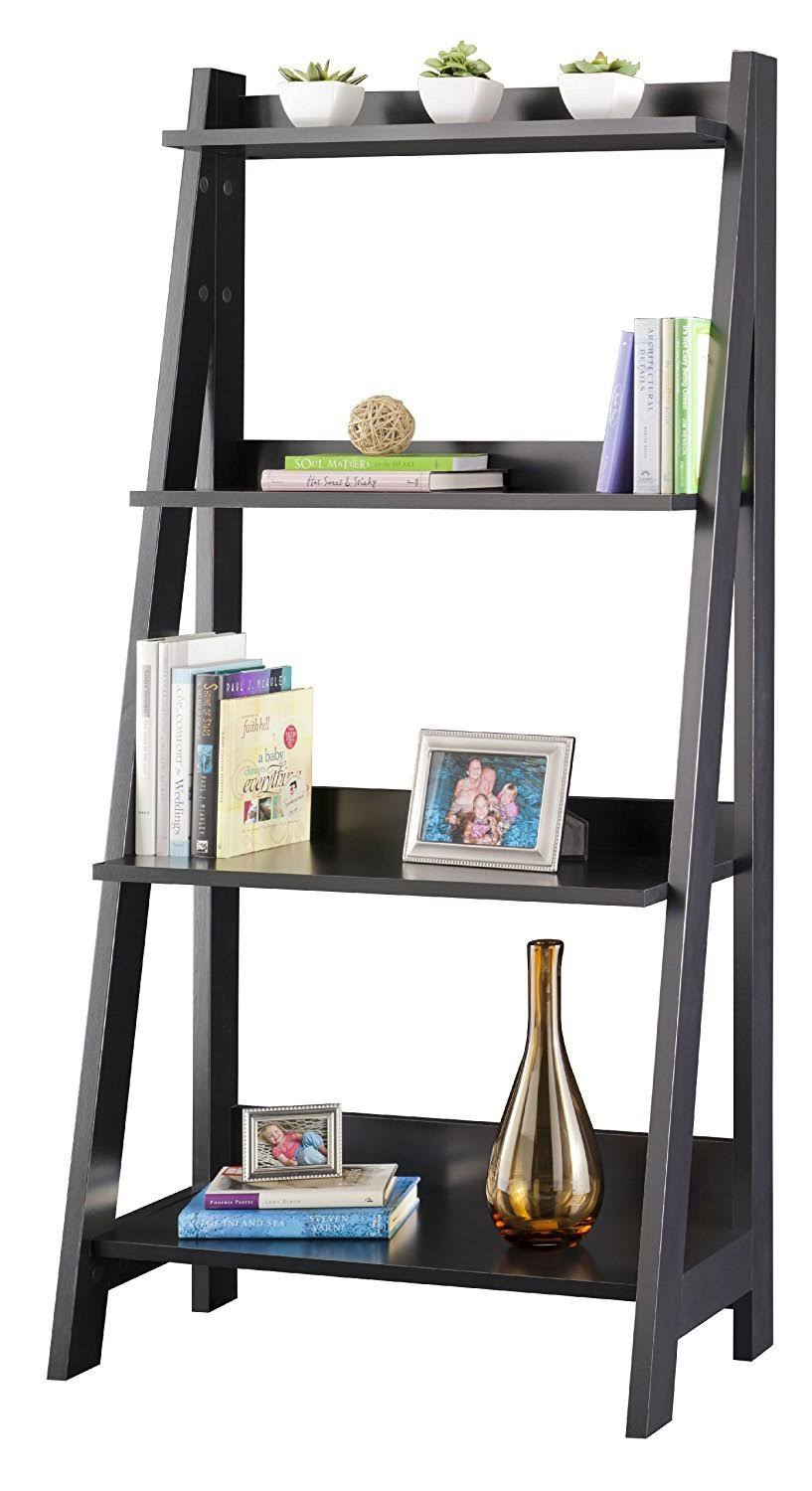 Bush Furniture Alamosa Classic Black Ladder Bookcase