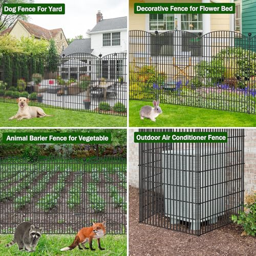 10 Panels No Dig Decorative Garden Fence - 40 in (H) x 23.6 ft (L)