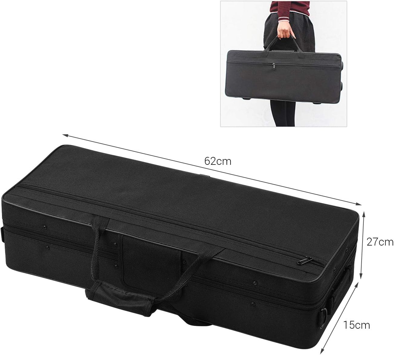 Btuty Eb E-flat Alto Saxophone Professional Brass Bend Sax Black Nickel Plating Abalone Shell Keys with Carrying Case Gloves Cleaning Cloth Straps