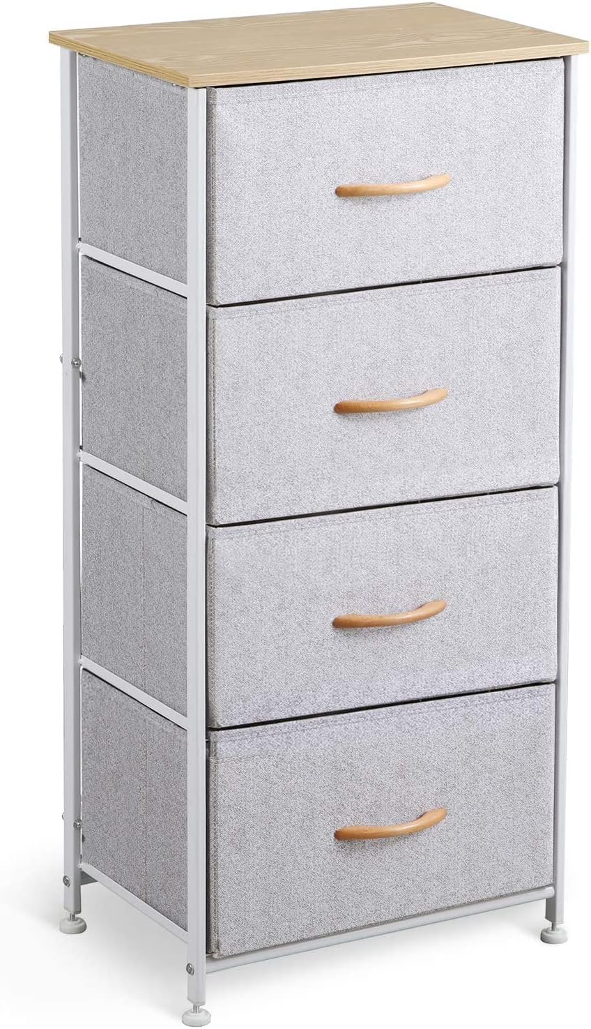 Somdot Nightstand Dresser with 4 Drawers Fabric Dresser Vertical Storage Tower Organizer Unit for Bedroom Office Laundry Closet Entryway Hallway