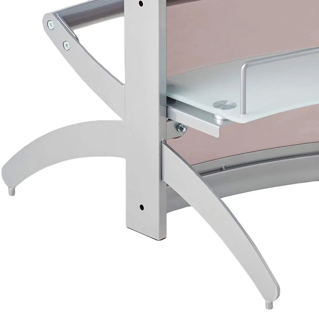 Dallas 2-shelf Home Bar Silver and Frosted Glass