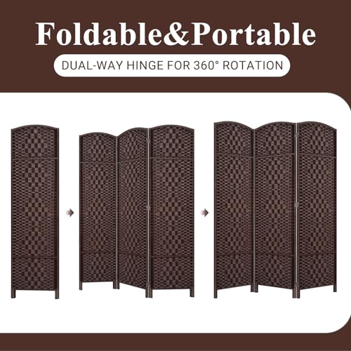 Room Divider, Room Dividers and Folding Privacy Screens, 16in Privacy Screen, 6 Panel Temporary Wall Partitions, 6ft Space Separation Panel Screen