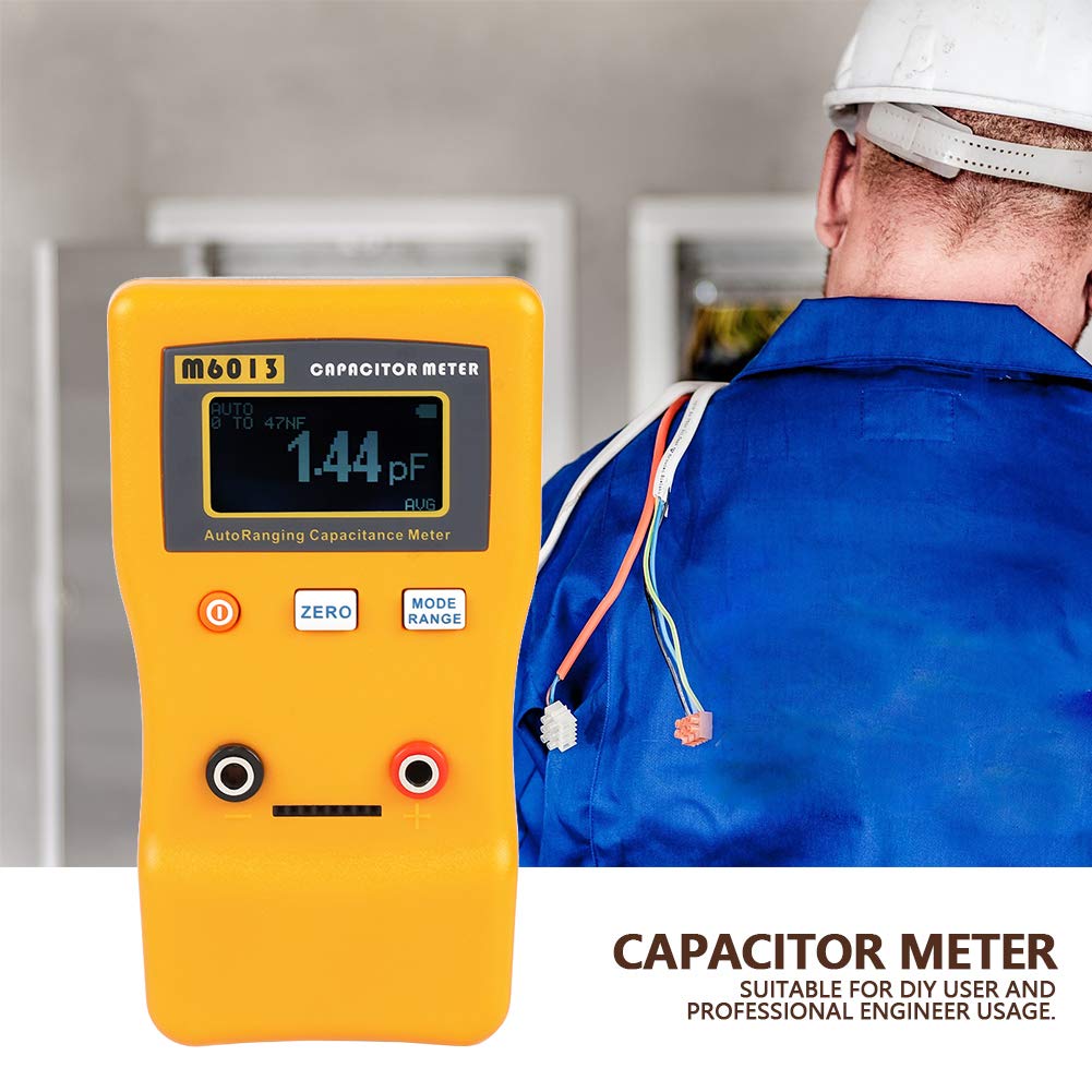 Capacitor Meter,M6013 LCD High Precision Capacitor Meter Professional Measuring Capacitance Resistance,Capacitor Tester