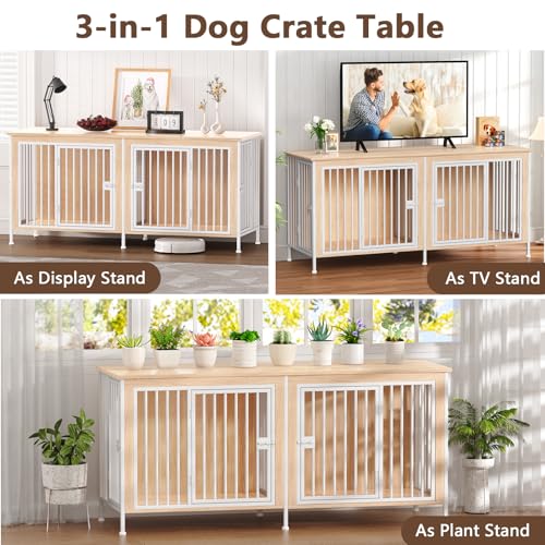 EasyCom 39.96" XL Wooden Large Dog Crate Furniture for Medium and Large Breed