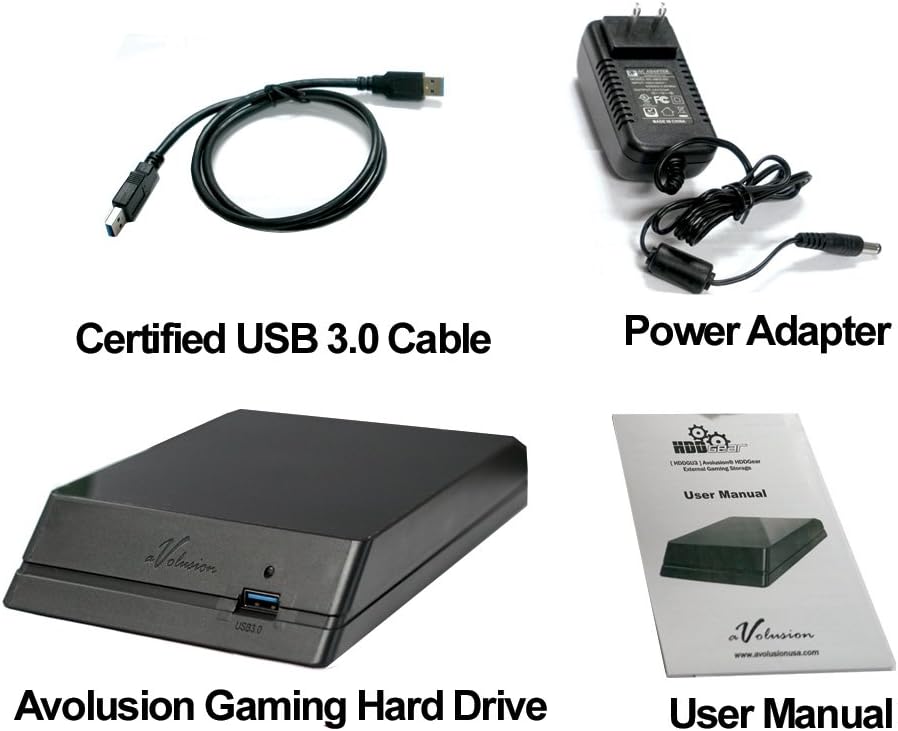Avolusion HDDGear 1TB (1000GB) 7200RPM 64MB Cache USB 3.0 External PS4 Gaming Hard Drive (PS4 Pre-Formatted) - PS4, PS4 Slim, PS4 Slim Pro