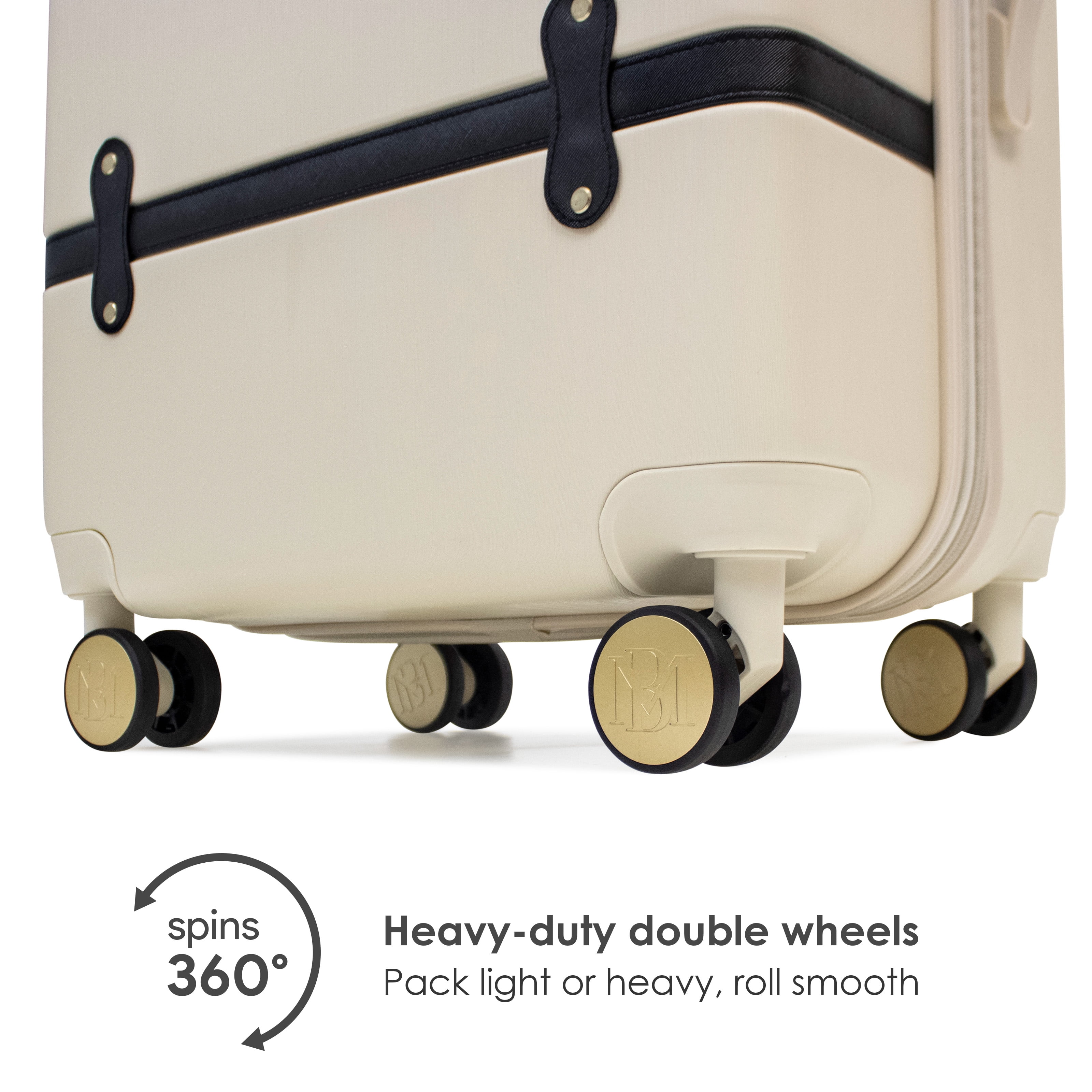 BADGLEY MISCHKA Grace 3 Piece Expandable Retro Luggage Set (Champagne) - Radiant Selections