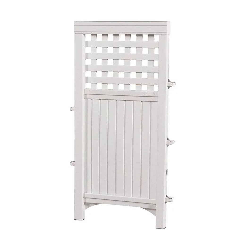 Suncast Outdoor Garden Yard 4 Panel Screen Enclosure Gated Fence, White (3 Pack) - Radiant Selections