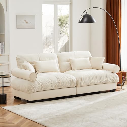 130" Modular Sectional Sofa,Velvet Upholstered Couches for Living Room,3 Seater Green Sofa Couch with Movable Ottoman